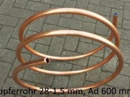 Rohrbiegerei CNC-Dornbiegen Kupferspirale 28 x 1,5 mm