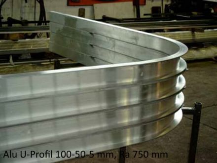 Rohrbiegerei CNC-Dornbiegen Alu-U-Profil 100-50-5 mm
