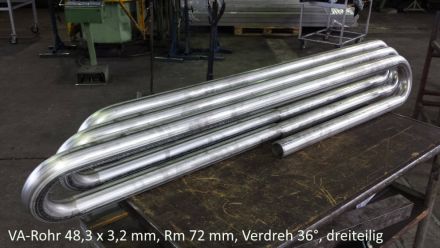 Rohrbiegerei CNC-Dornbiegen VA-Spirale Rohr 48,3-3,2 mm