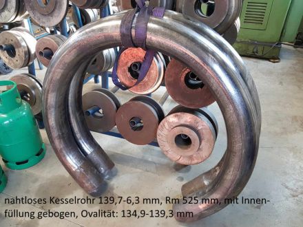 Rohrbiegerei CNC-Dornbiegen nahtlos Kesselrohr 139,7 x 6,3