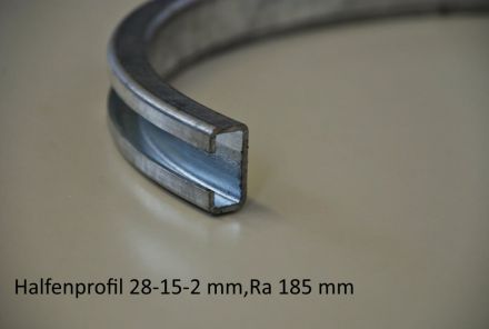 Rohrbiegerei CNC-Dornbiegen Halfenprofil 28-15-2 mm
