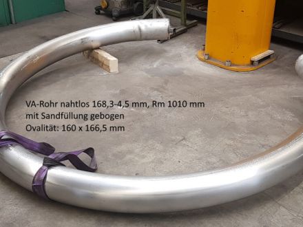 Rohrbiegerei CNC-Dornmbiegen VA-Rundrohr 168,3-4,5 mm, Rm 1010 mm