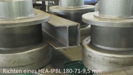 Rohrbiegerei CNC-Dornbiegen Richten eines HEA - IPBL 180-171-9,5 mmder Träger über die ganze Länge gerichtet werden.