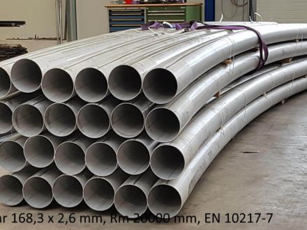 Rohrbiegerei CNC-Dornbiegen geschweißte VA-Rohre 168,3 x 2,6 mm