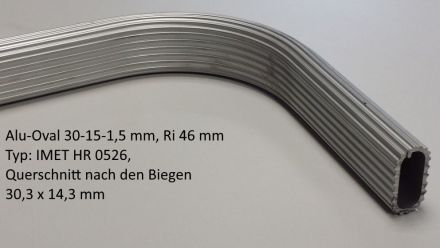 Rohrbiegerei CNC-Dornbiegen Alu-Oval 30-15-1,5 mm